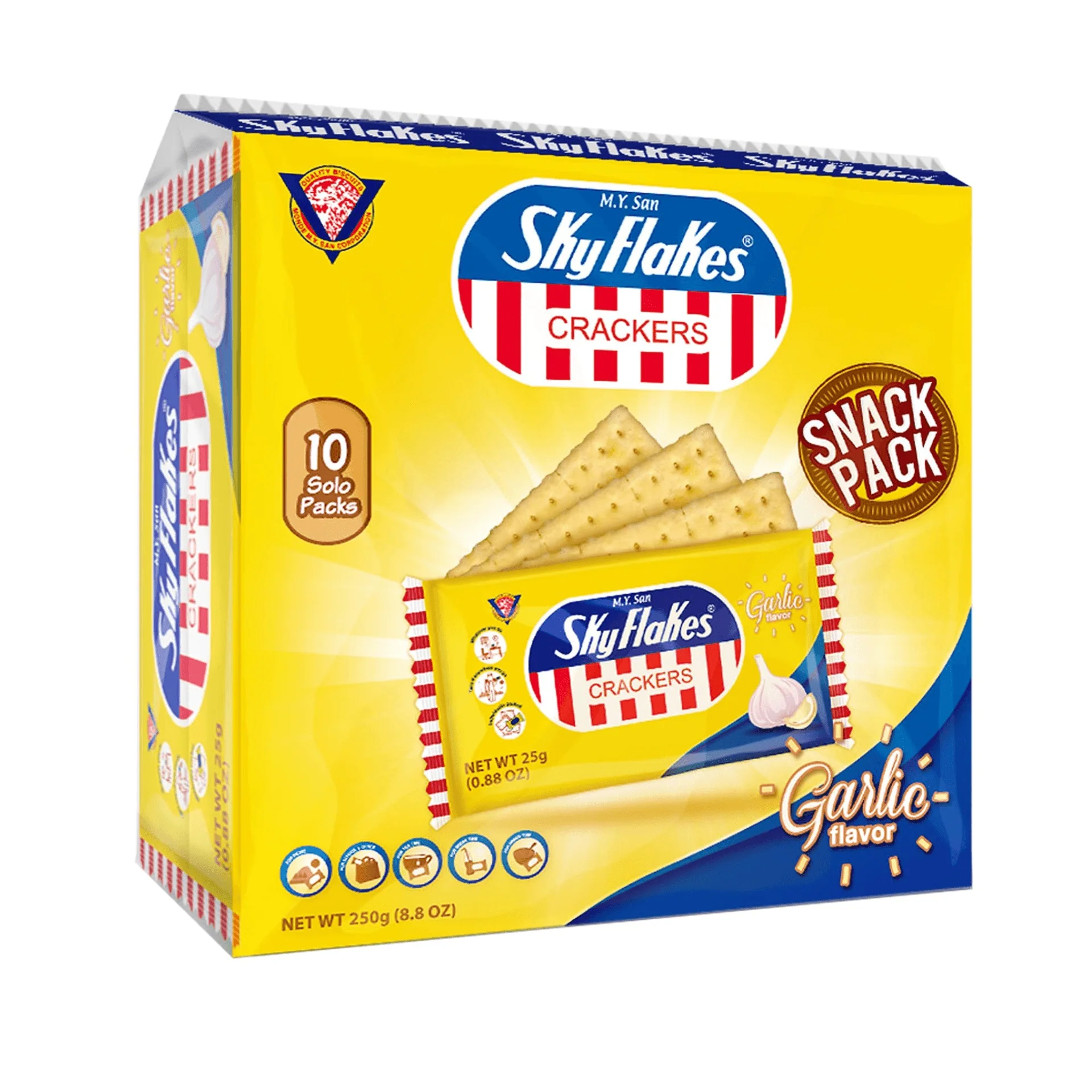 M.Y.San SkyFlakes Garlic Flavour Crackers – 250g (3 Packs Combo) - Image 3