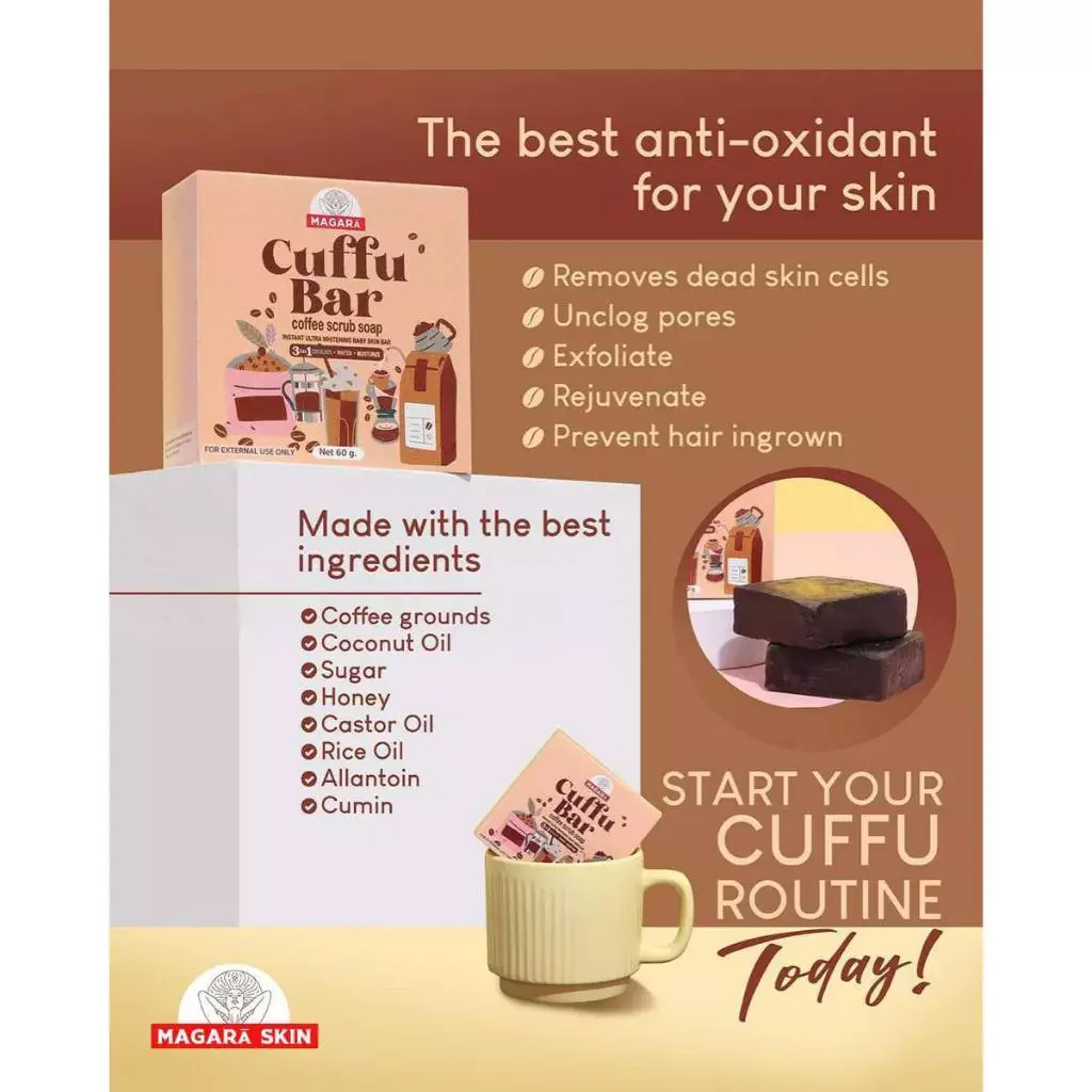 Magara Cuffu Bar Coffee Scrub Soap - 60g - Image 5