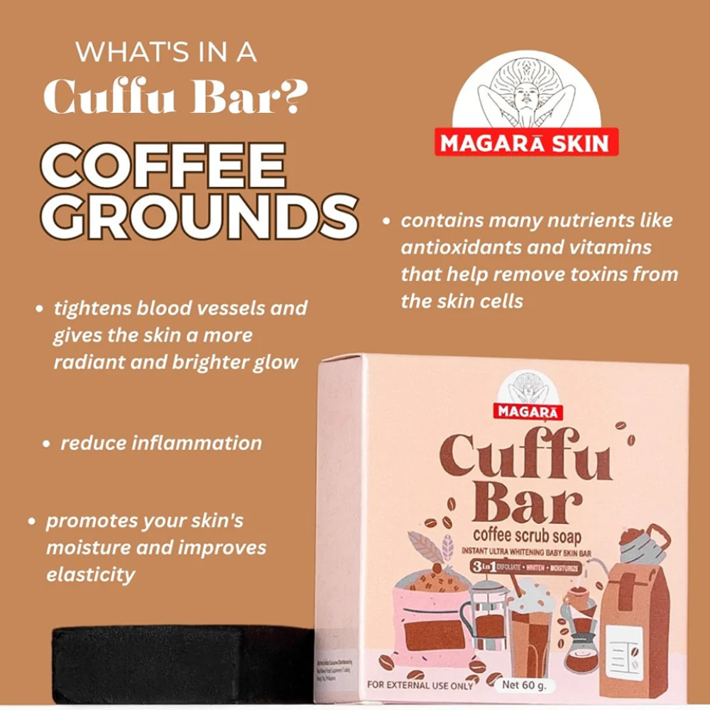 Magara Cuffu Bar Coffee Scrub Soap - 60g - Image 7