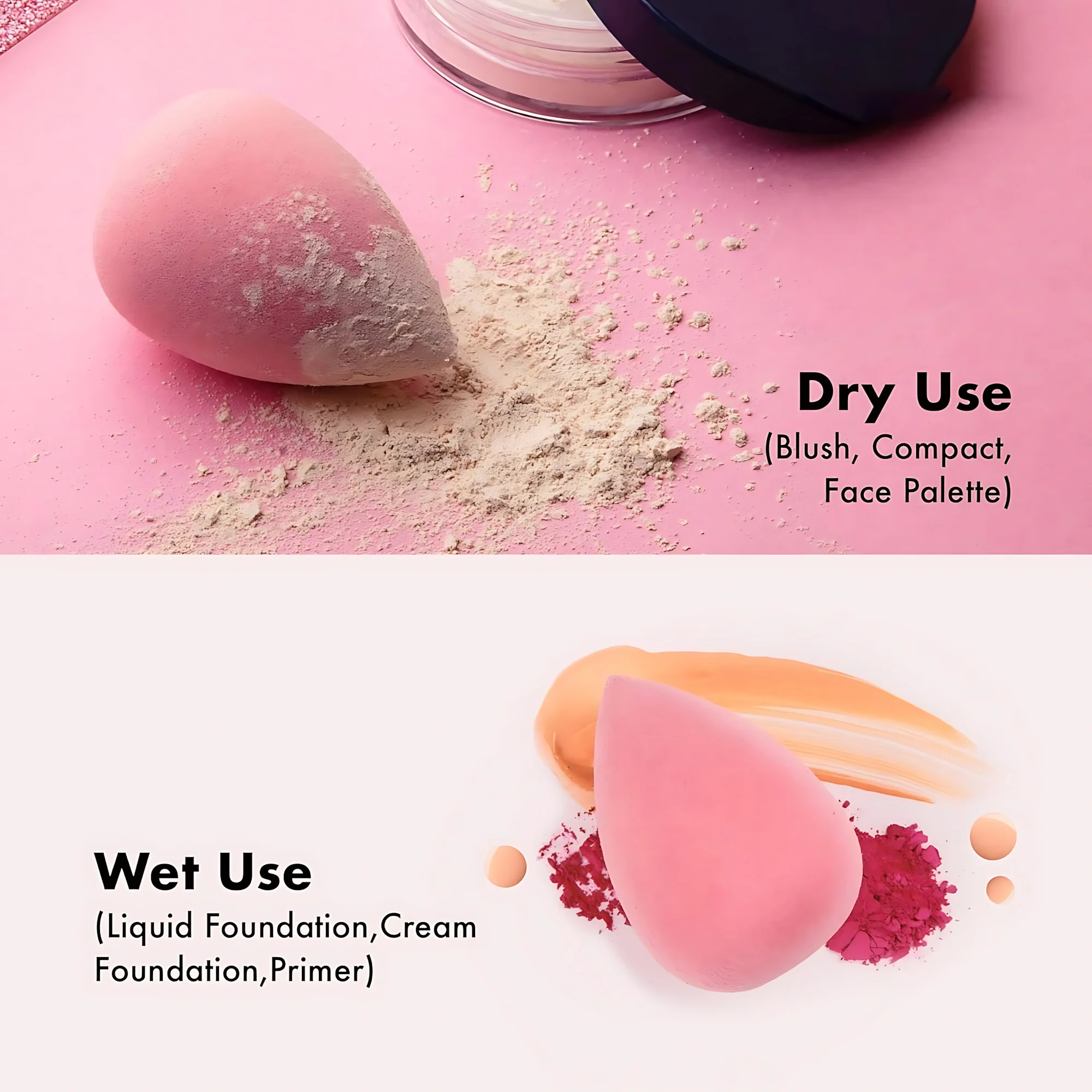 Makeup Blending Sponges Set of 7 in a Jar – Smooth & Flawless Finish - Image 2