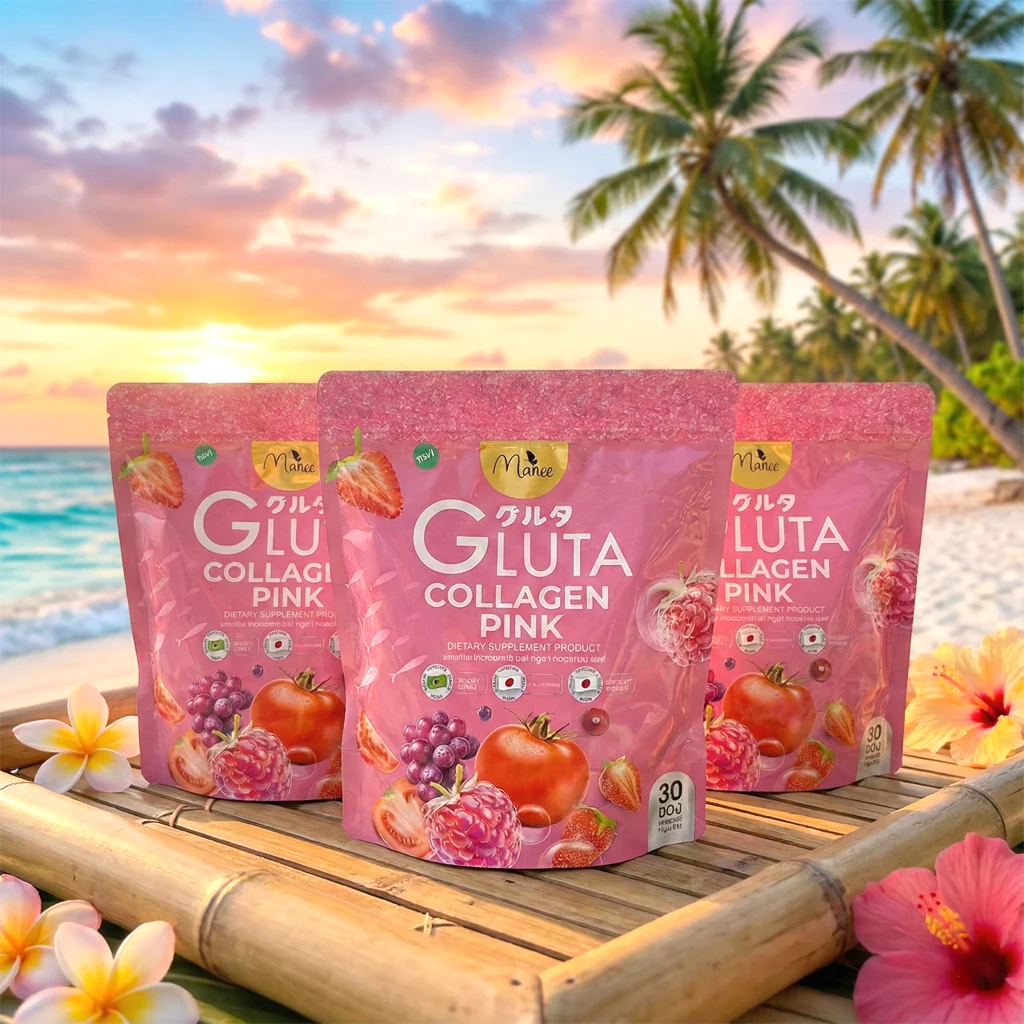 Manee Gluta Collagen Pink – 30 Sachets (3 Pcs Combo Pack) - Image 5