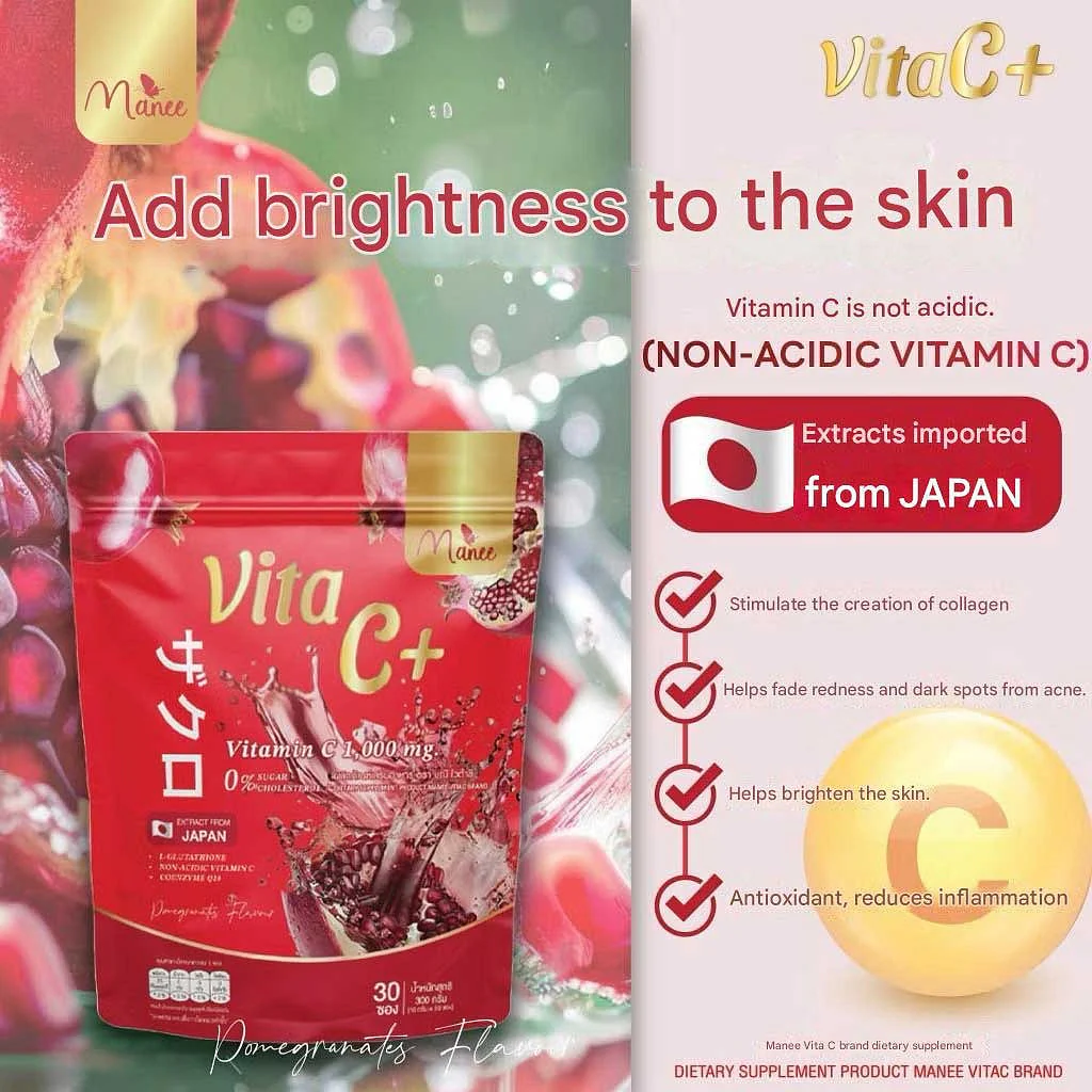 Manee Vita C+ Pomegranate Flavour - 30 Sachets × 10g - Image 3