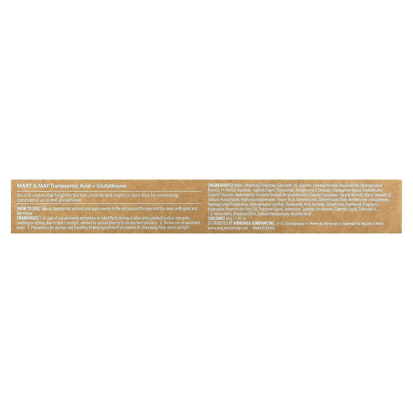 Mary & May Tranexamic Acid + Glutathione Eye Cream – 30ml - Image 6