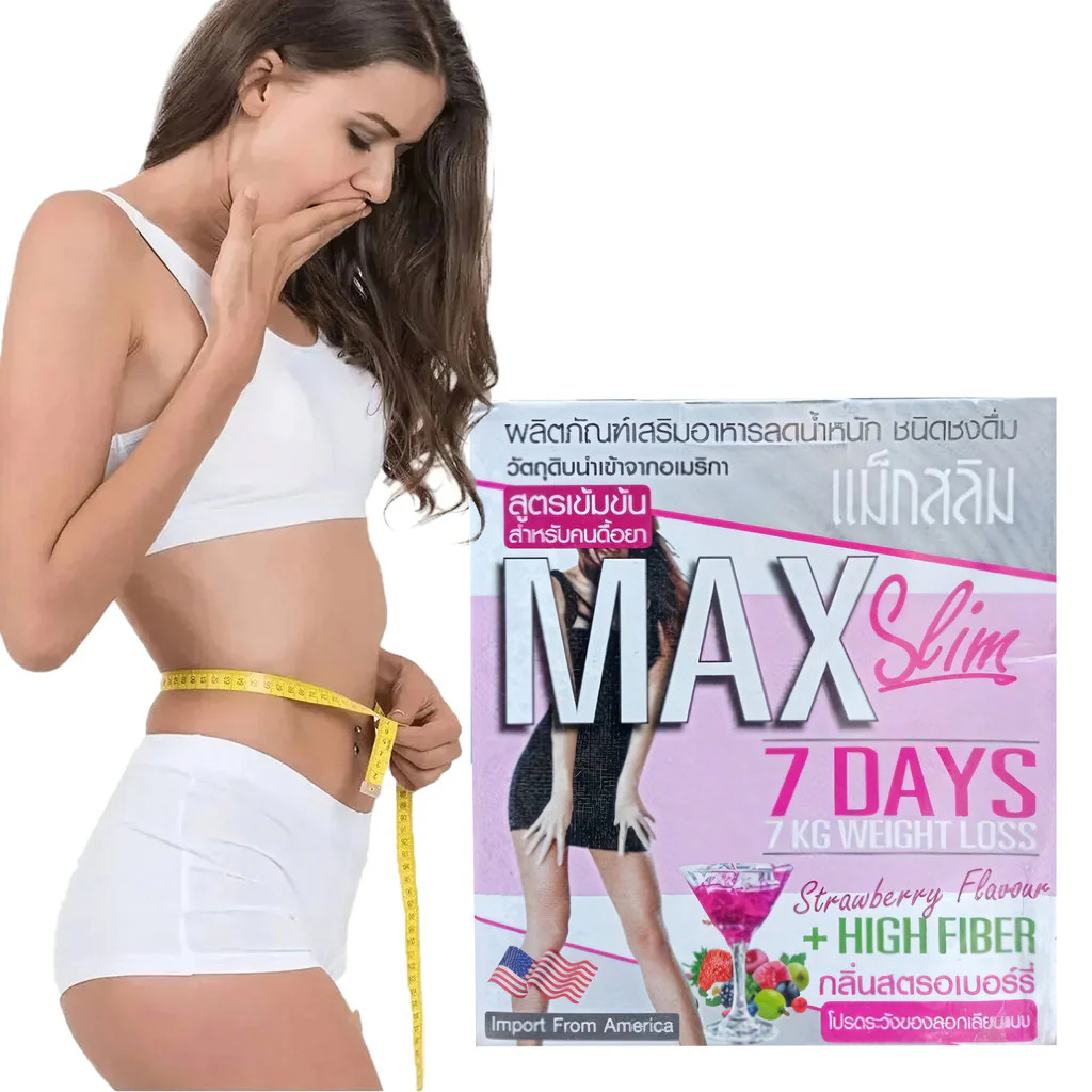 Max Slim 7 Days Strawberry Flavor Slimming Powder Drink 15g x 10 Sachets - (3 Pcs Combo) - Image 5