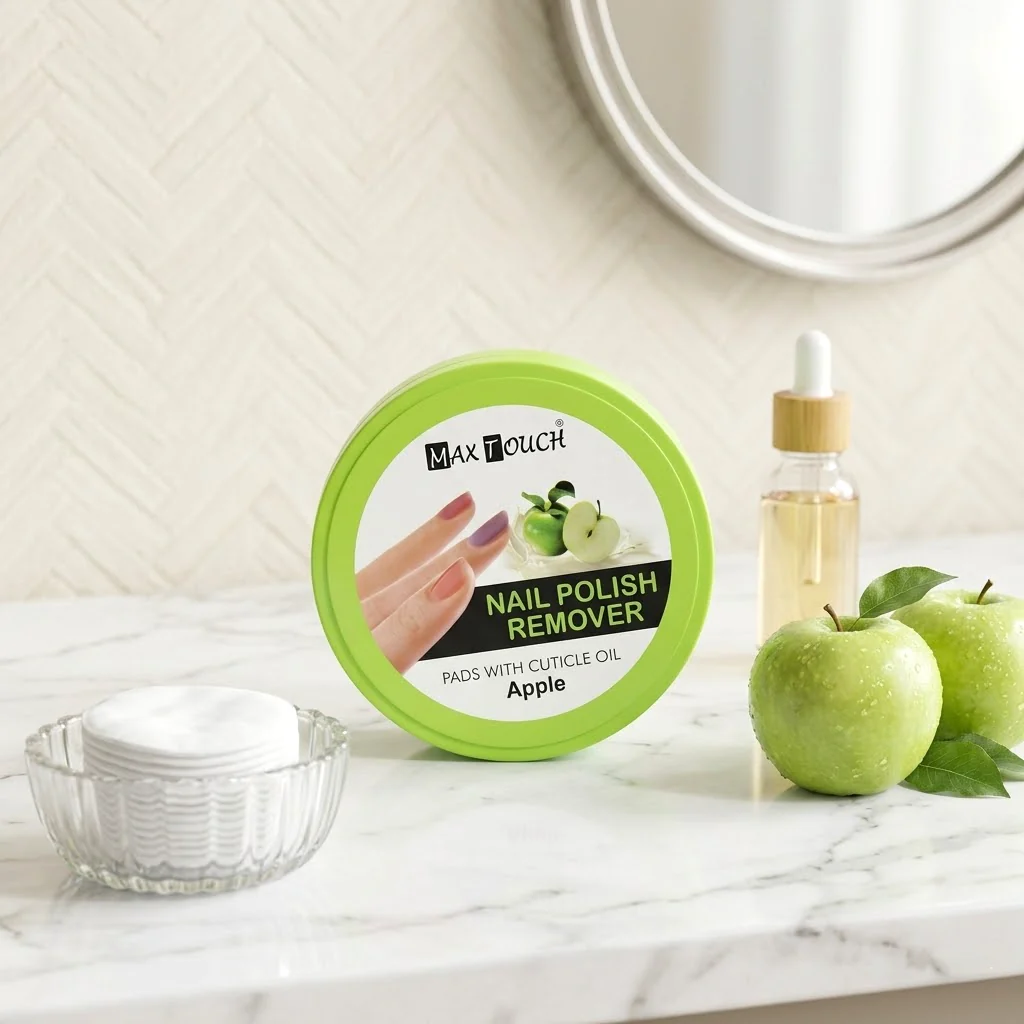 Max Touch Nail Polish Remover Pads with Cuticle Oil (32 Pads) - Image 4