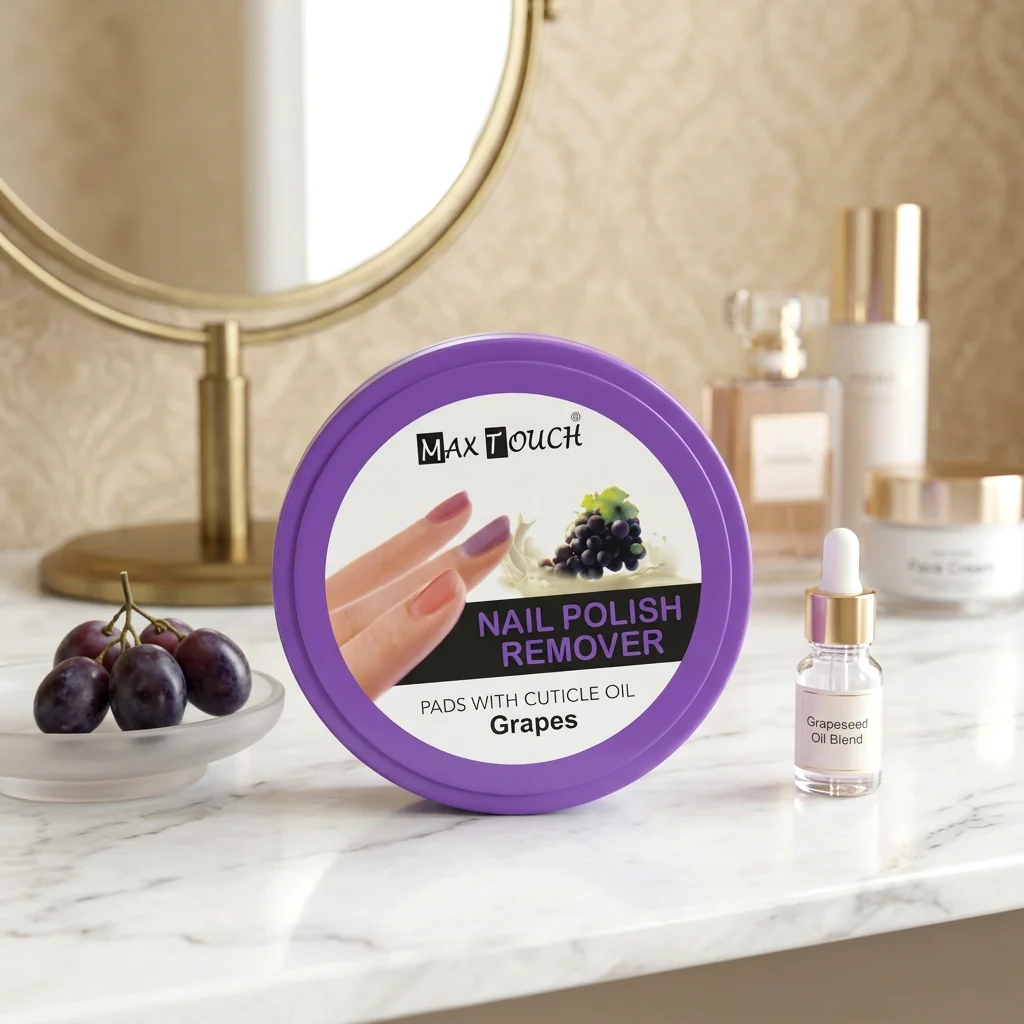 Max Touch Nail Polish Remover Pads with Cuticle Oil (32 Pads) - Image 6