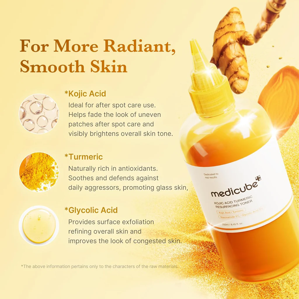 Medicube Kojic Acid Turmeric Resurfacing Toner – 250ml - Image 3