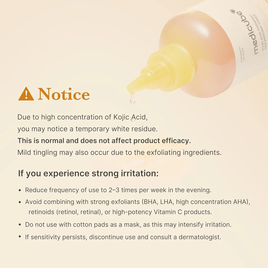 Medicube Kojic Acid Turmeric Resurfacing Toner – 250ml - Image 8
