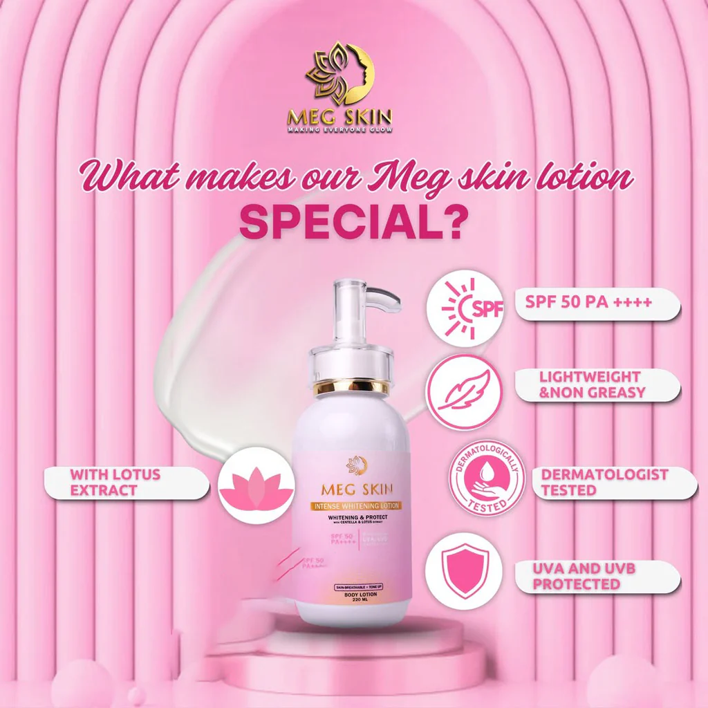 MEG SKIN Intense Brightening Lotion SPF 50 – 220ml - Image 2
