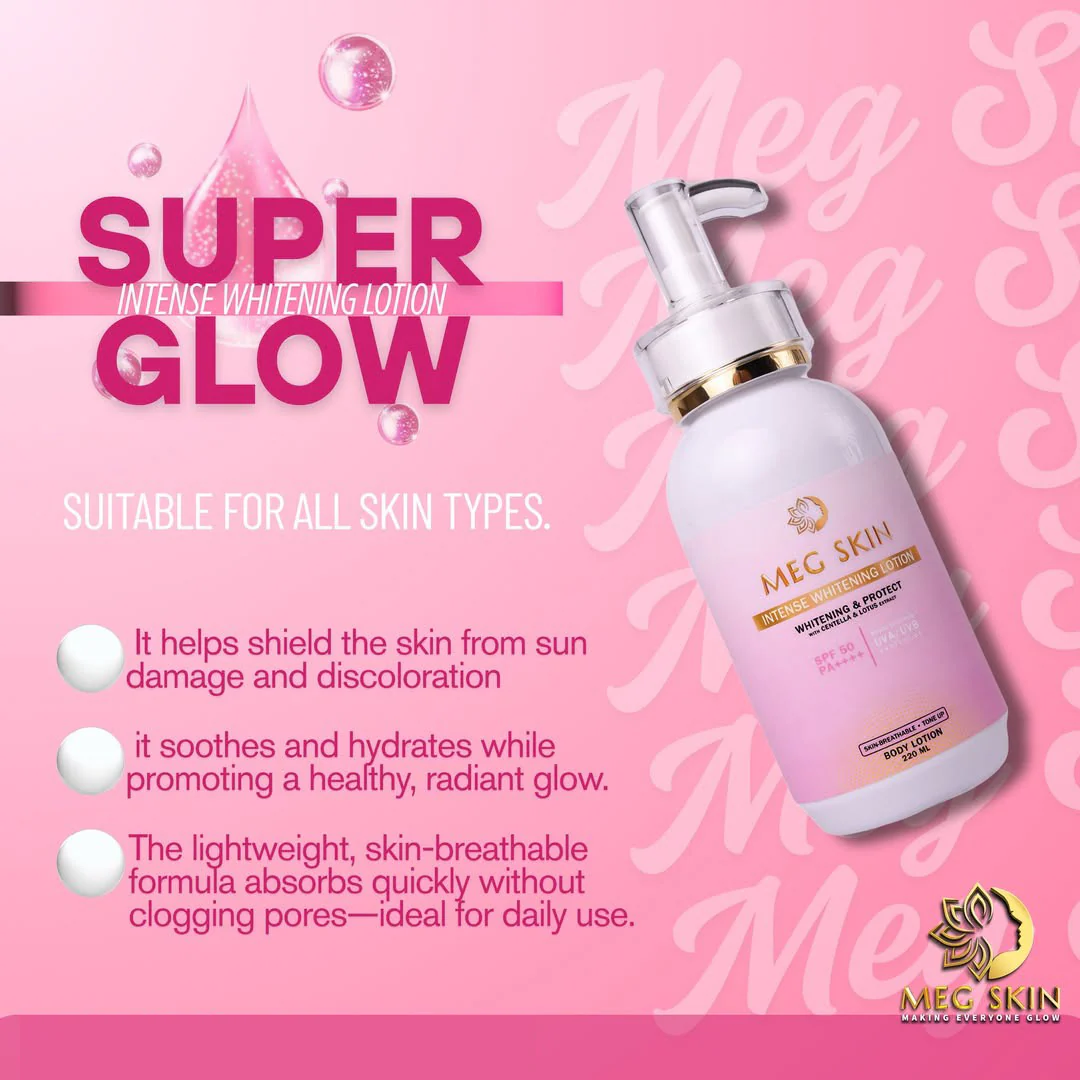 MEG SKIN Intense Brightening Lotion SPF 50 – 220ml - Image 5