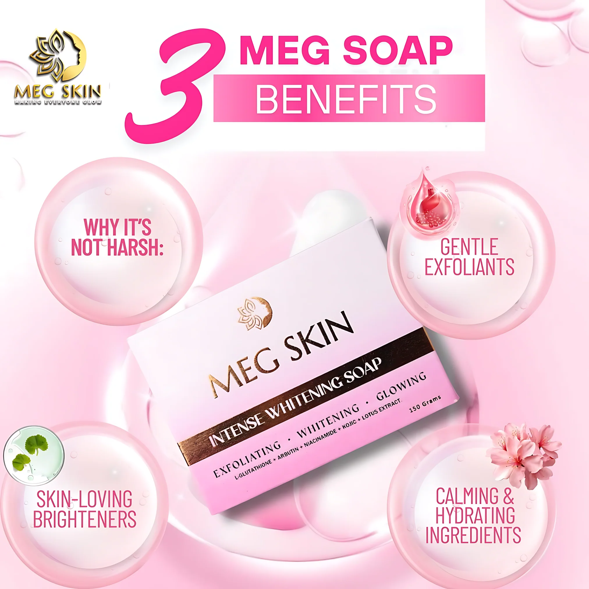 MEG SKIN Intense Whitening Soap – 150g (BUY 1 GET 1 OFFER) - Image 11