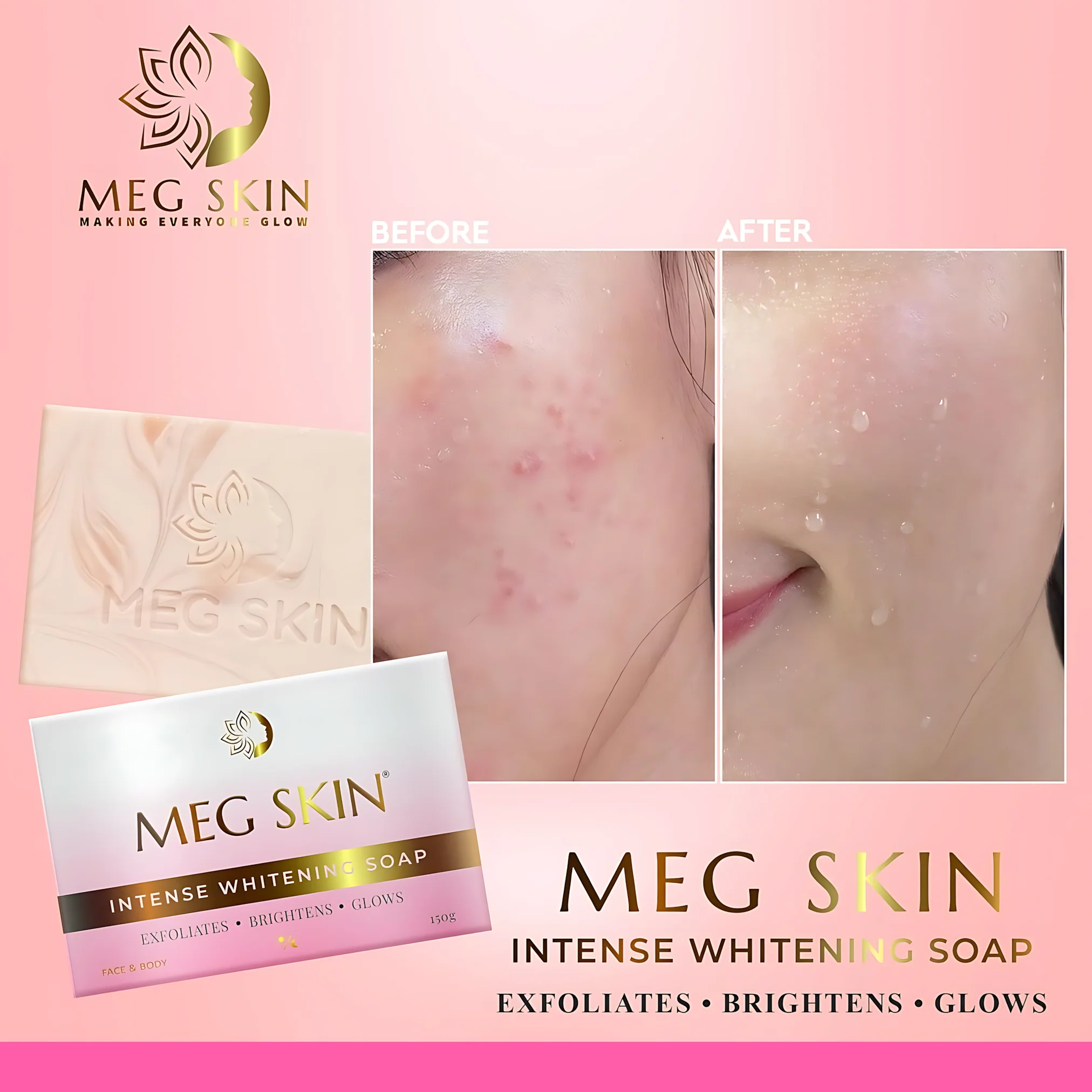 MEG SKIN Intense Whitening Soap – 150g (BUY 1 GET 1 OFFER) - Image 5