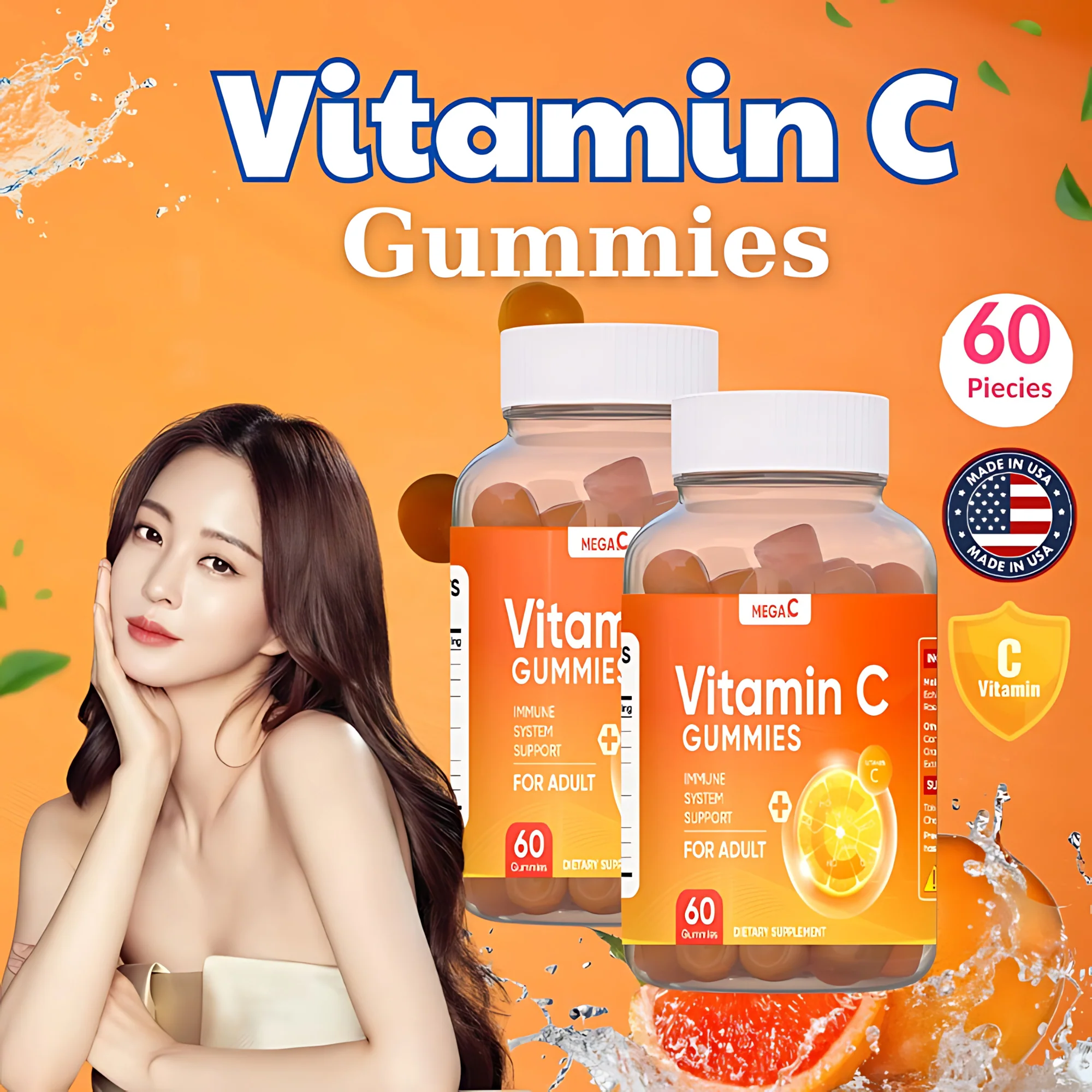 Mega C Vitamin C Gummies – Adult Immune Support Supplement (60 Gummies) - Image 8