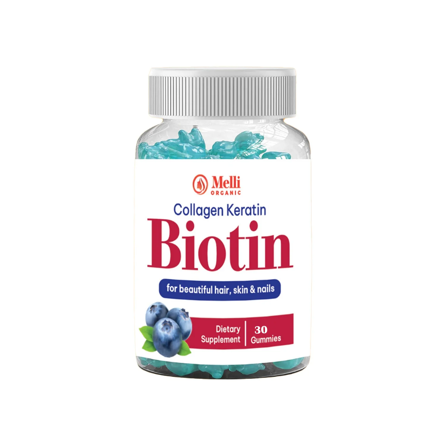 Melli Organic Collagen Keratin Biotin Gummies 30Pcs - Image 2