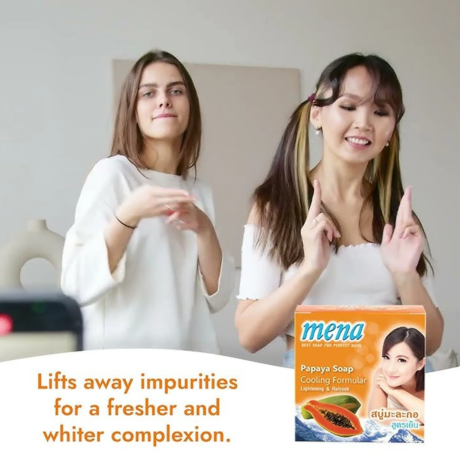 MENA Papaya Soap – Cooling Formular Lightening & Refresh (150g) - Image 7