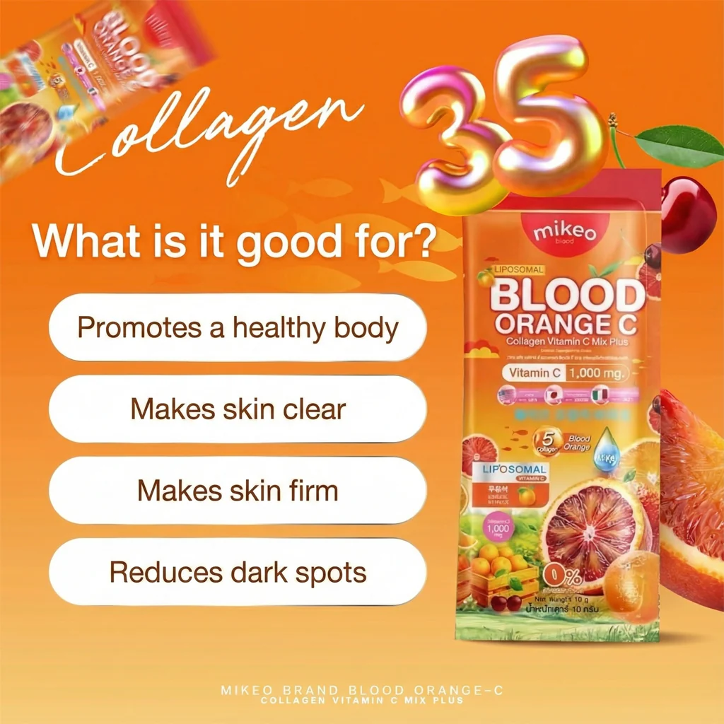 Mikeo Liposomal Blood Orange C Collagen Vitamin C Mix Plus - 30 Sachets x 15g - Image 6