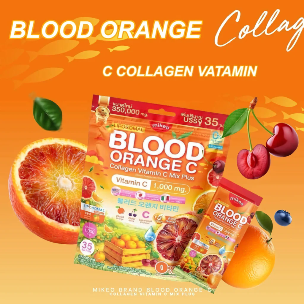 Mikeo Liposomal Blood Orange C Collagen Vitamin C Mix Plus - 30 Sachets x 15g - Image 14