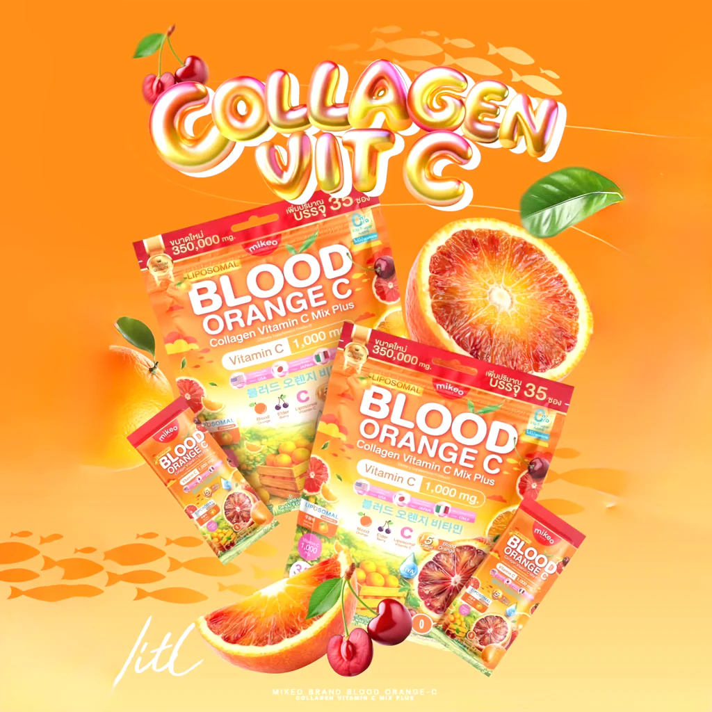 Mikeo Liposomal Blood Orange C Collagen Vitamin C Mix Plus - 30 Sachets x 15g - Image 5