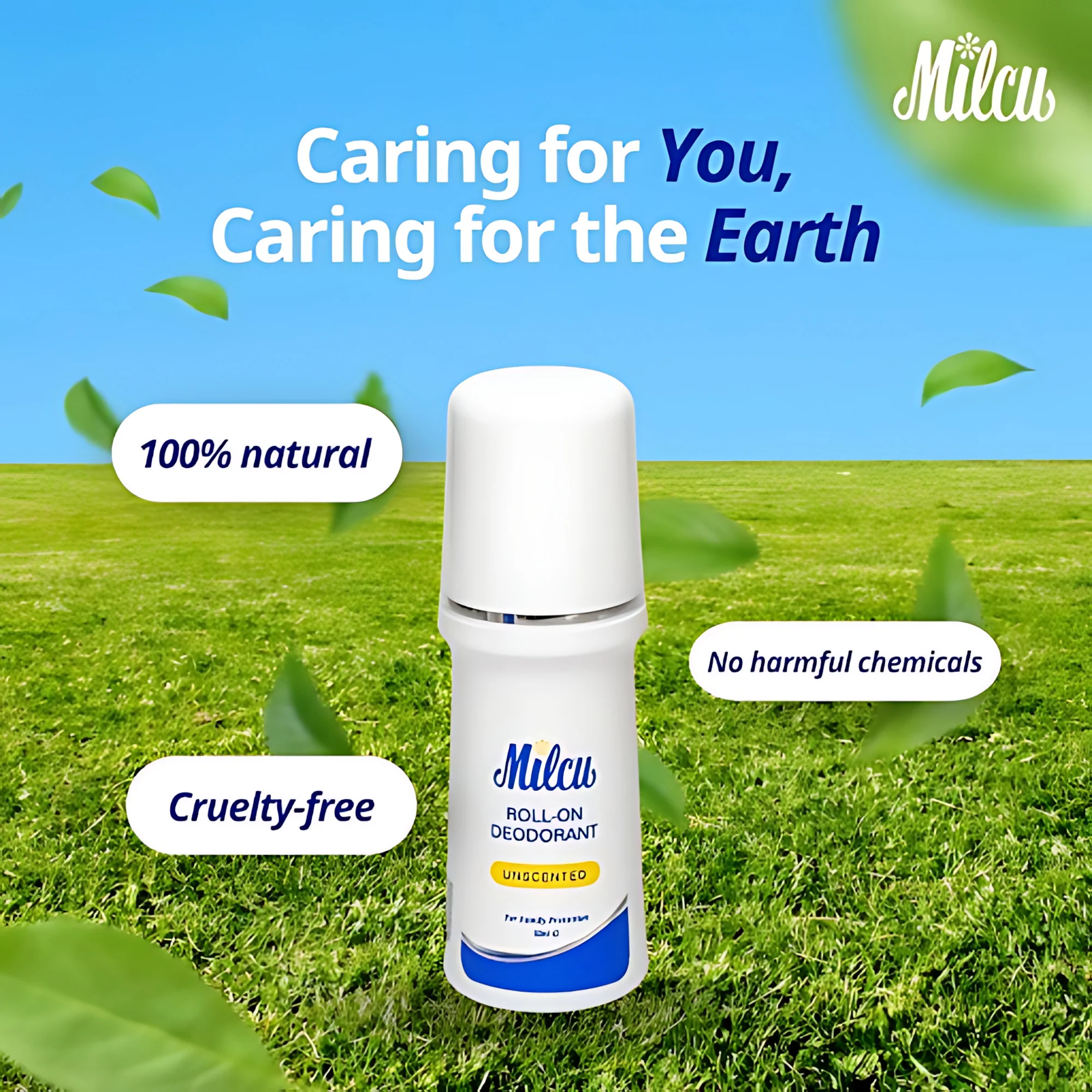 Milcu Unscented Roll-On Deodorant – 50mL - Image 7