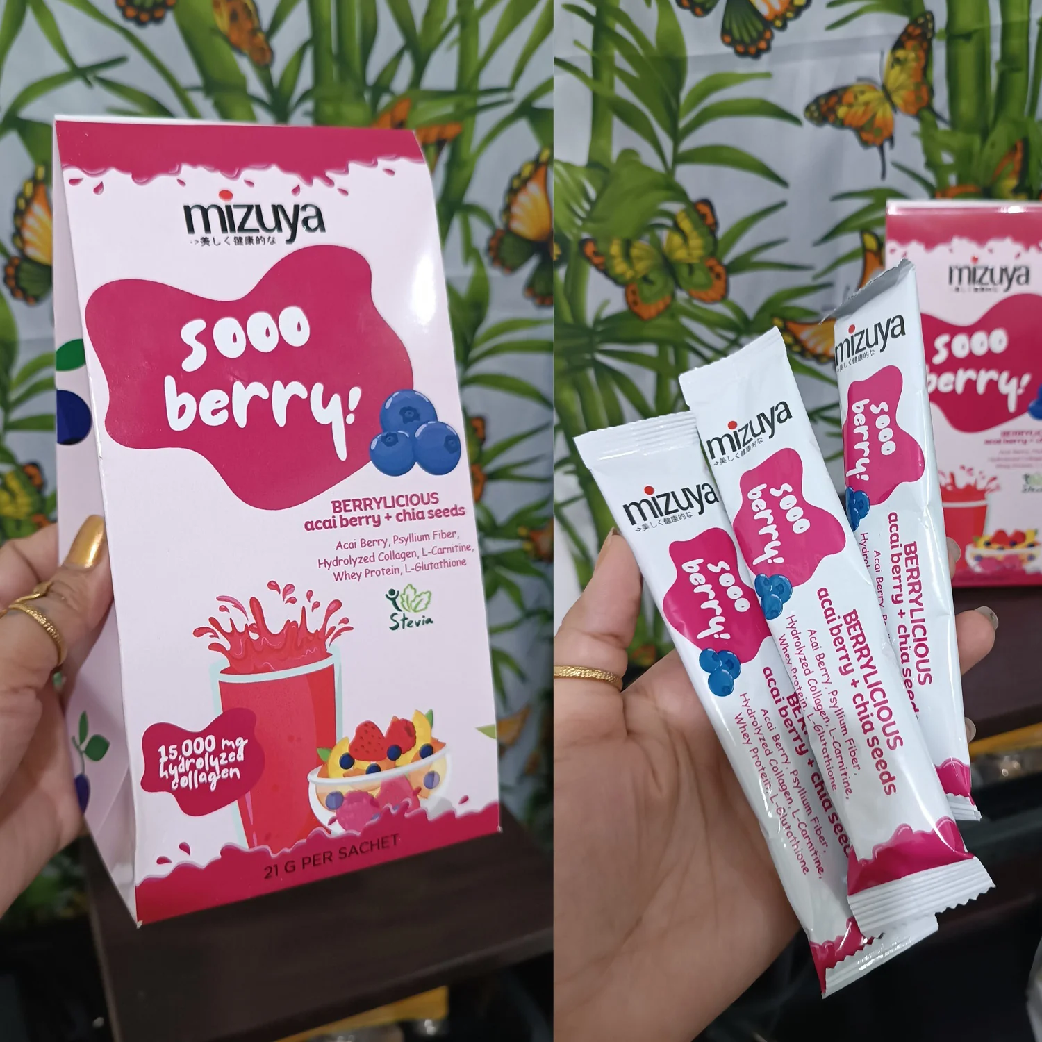 Mizuya Sooo Berry! Berrylicious Acai Berry + Chia Seeds Mixed Berries - 21g × 10 Sachets - Image 12