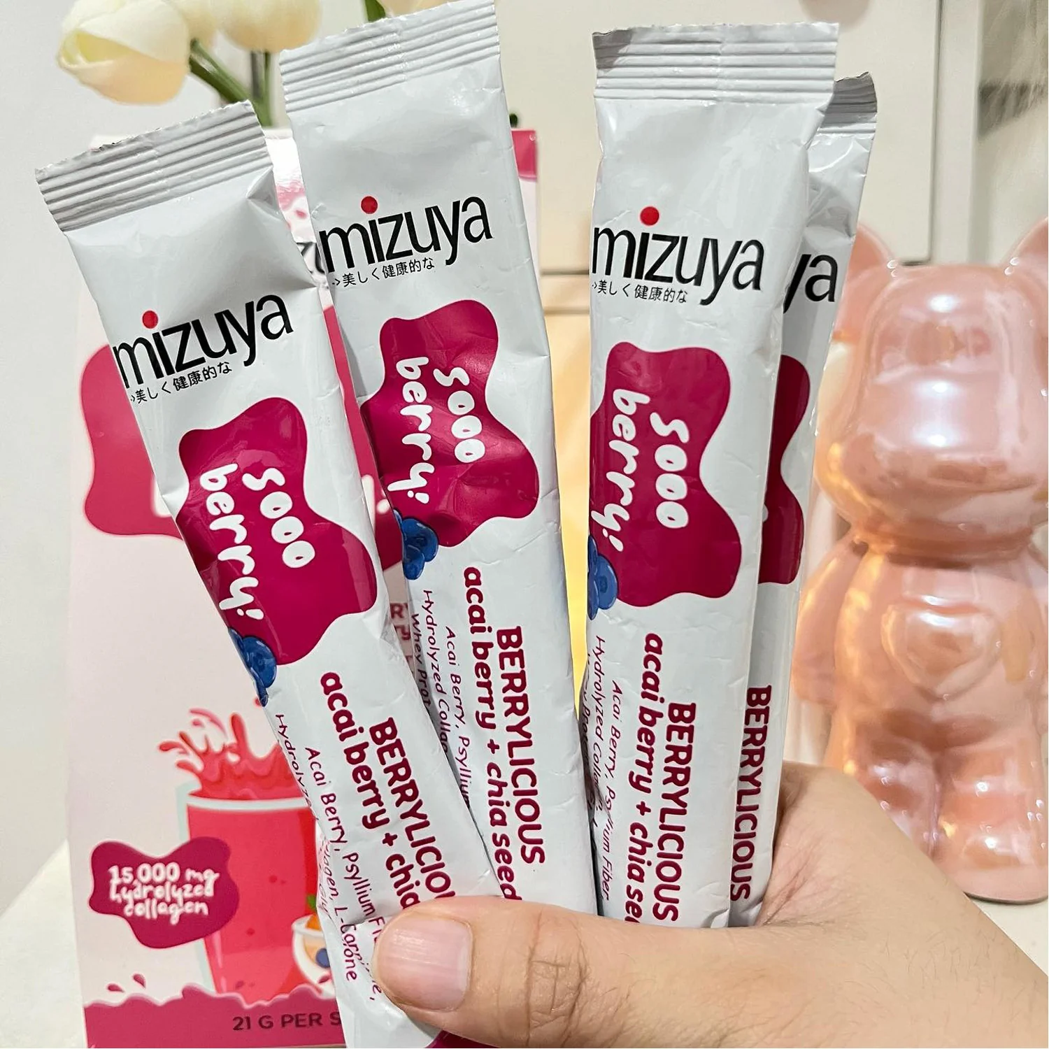 Mizuya Sooo Berry! Berrylicious Acai Berry + Chia Seeds Mixed Berries - 21g × 10 Sachets - Image 6