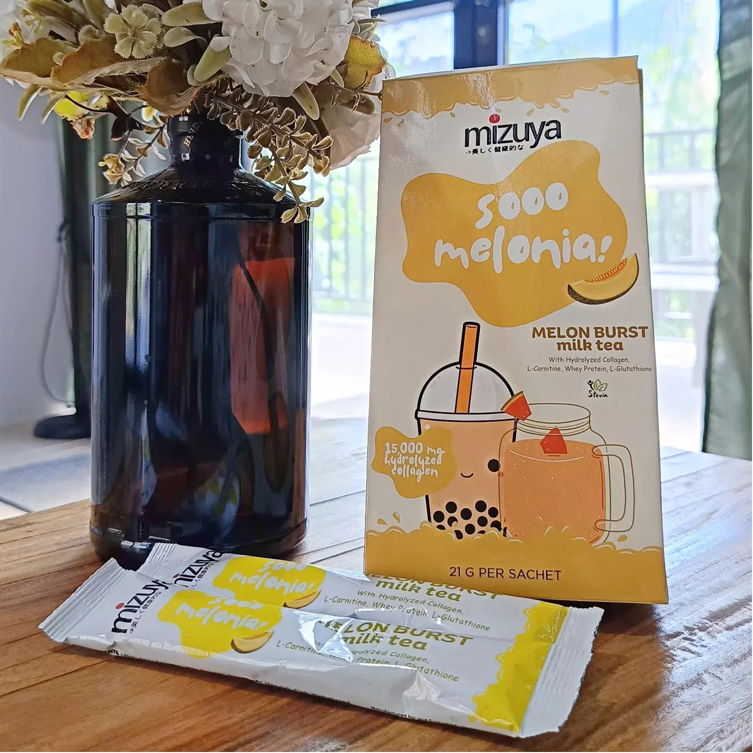 Mizuya Sooo Melonia! Melon Burst Milk Tea - 21g × 10 Sachets - Image 3