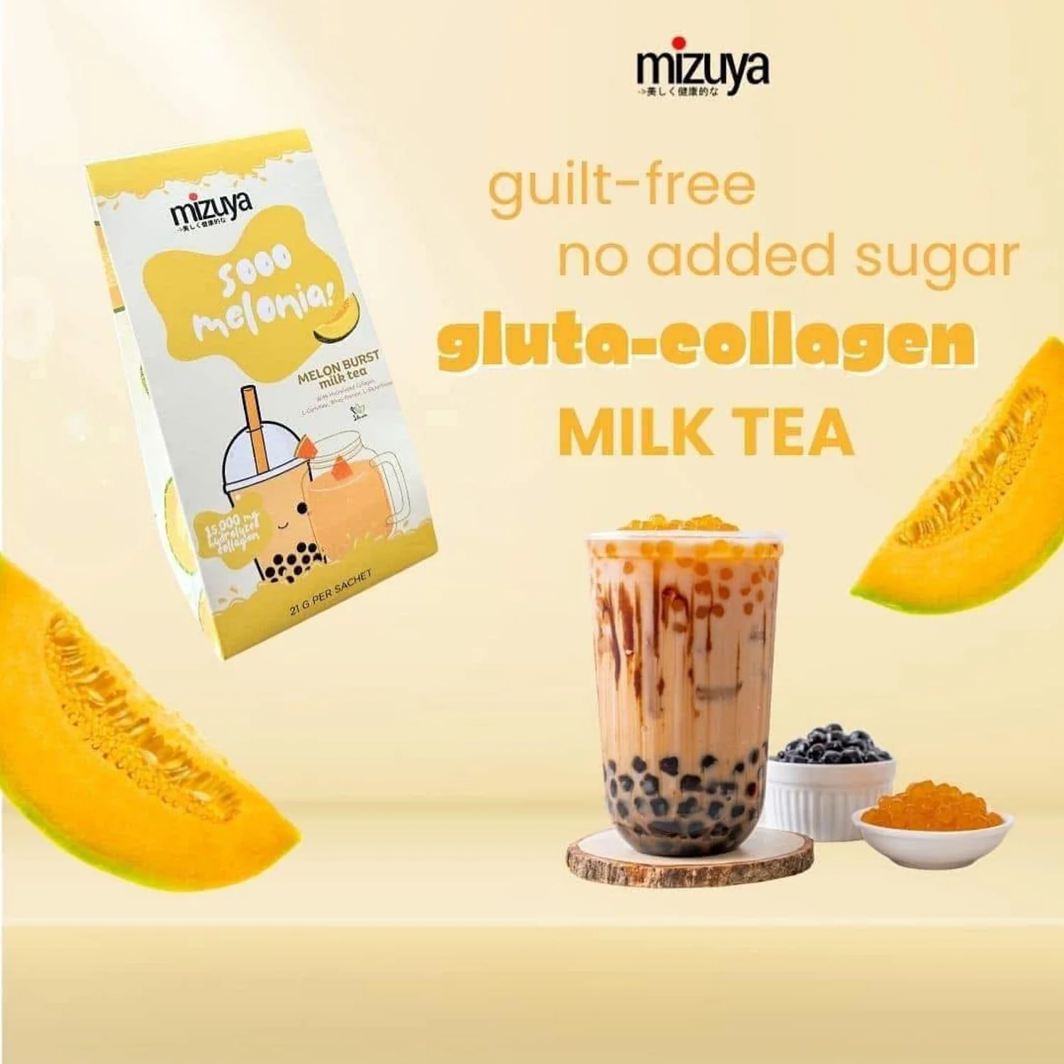 Mizuya Sooo Melonia! Melon Burst Milk Tea - 21g × 10 Sachets - Image 6