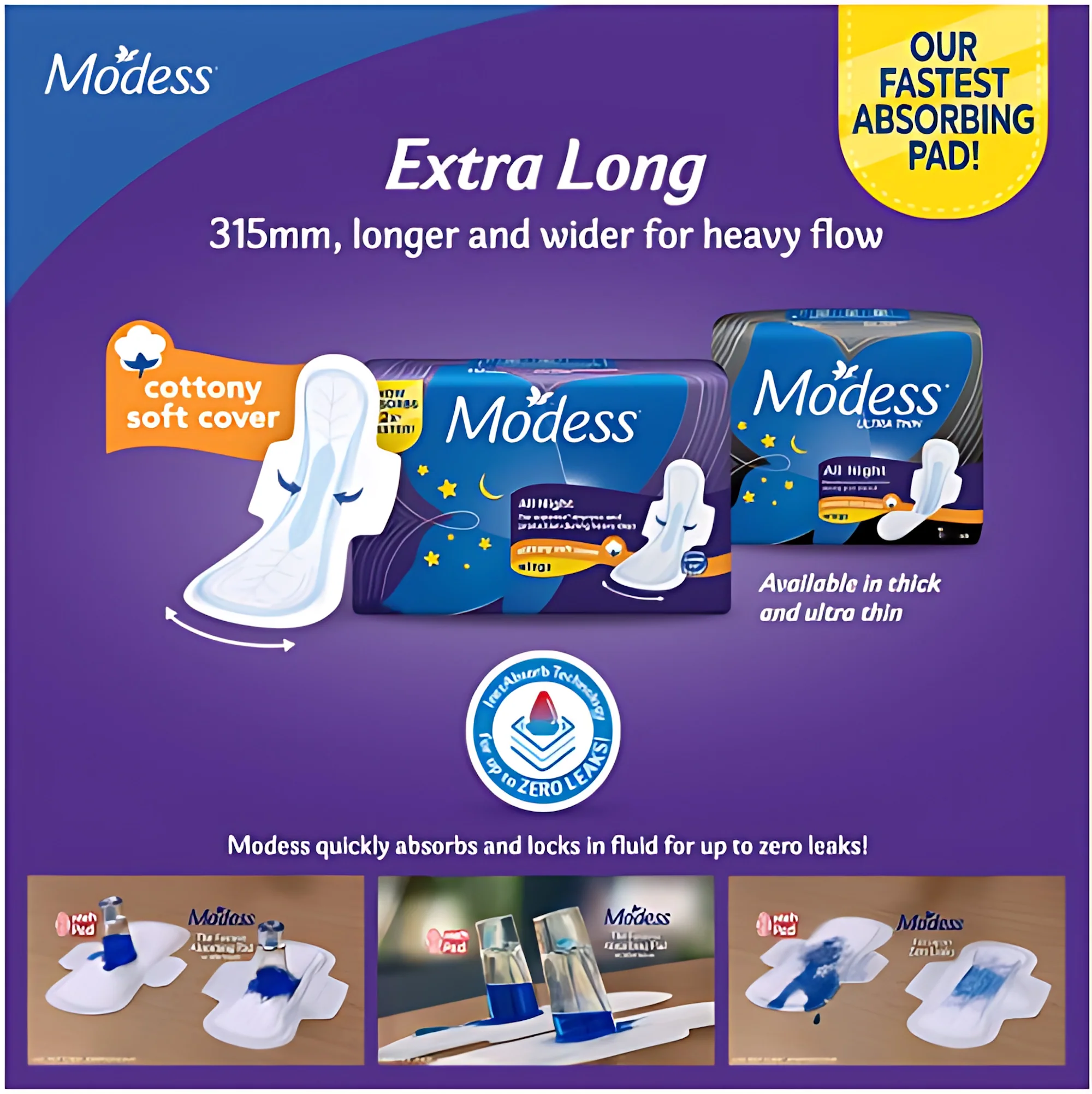 Modess All Night/Extra Long Sanitary Napkins with Wings – 4 Pads - Image 3