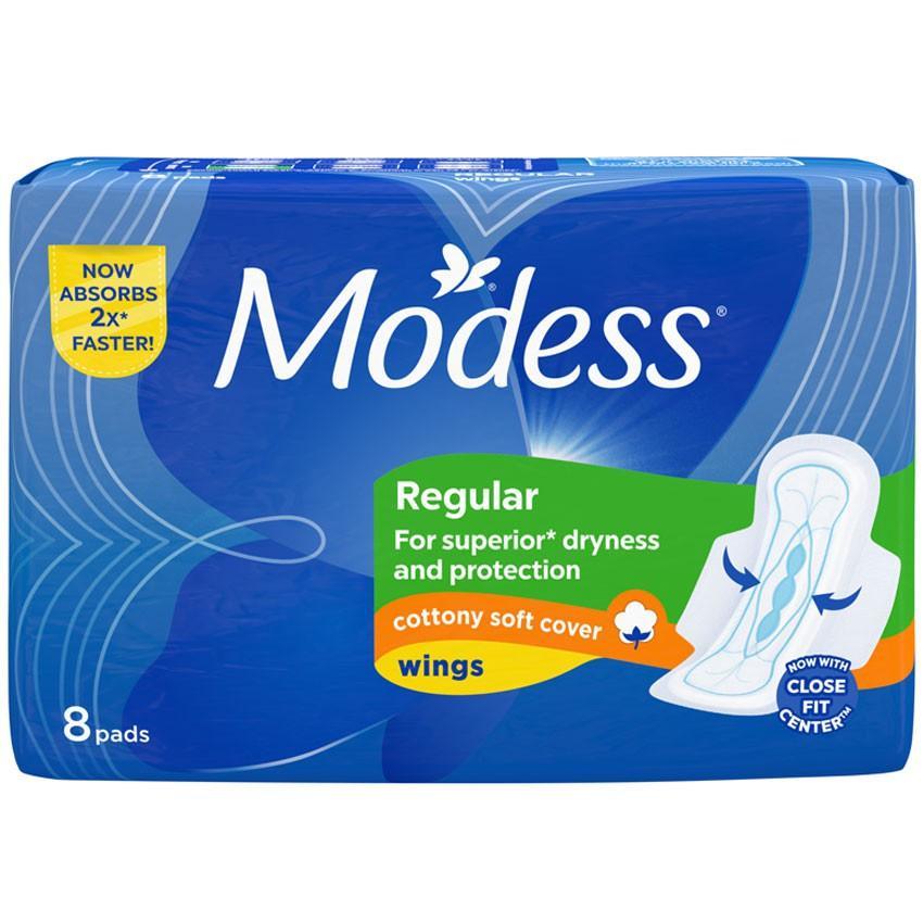 Modess Regular Cottony Soft Cover Wings 8 Pads