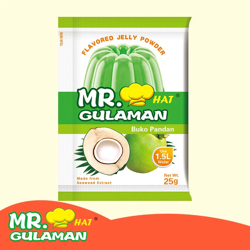 Mr. Hat Gulaman Buko Pandan Jelly Powder - 25g x 10 Sachets - Image 3