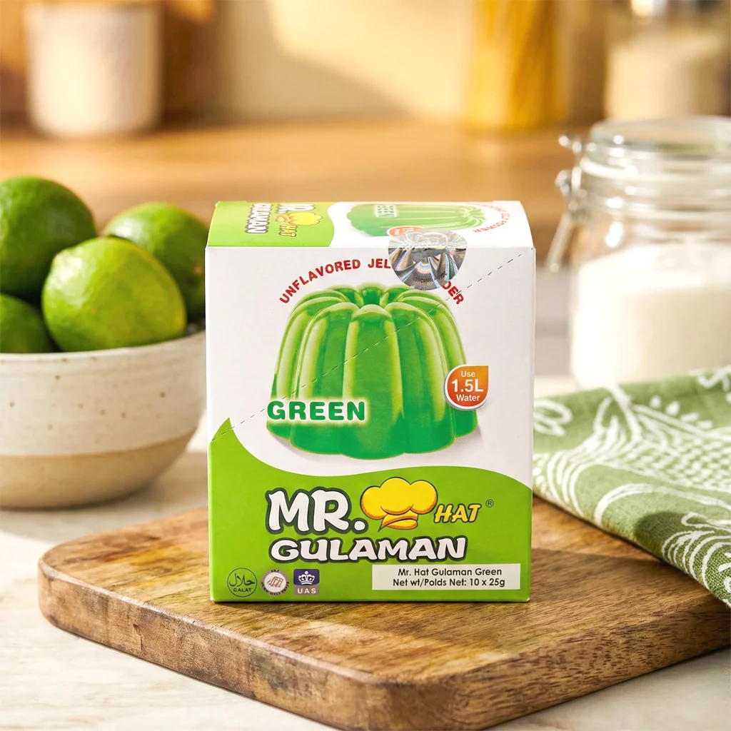 Mr. Hat Gulaman Unflavored Green Jelly Powder - 25g x 10 Sachets - Image 2
