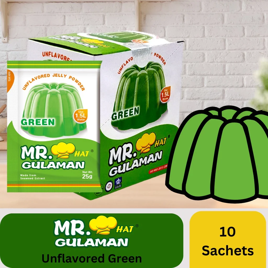 Mr. Hat Gulaman Unflavored Green Jelly Powder - 25g x 10 Sachets - Image 4