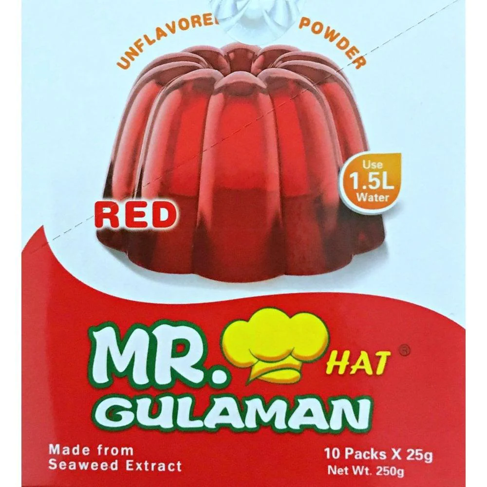 Mr. Hat Gulaman Unflavored Red Jelly Powder - 25g x 10 Sachets - Image 4