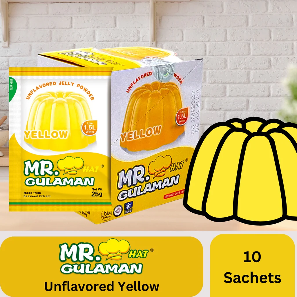 Mr. Hat Gulaman Unflavored Yellow Jelly Powder - 25g x 10 Sachets - Image 4