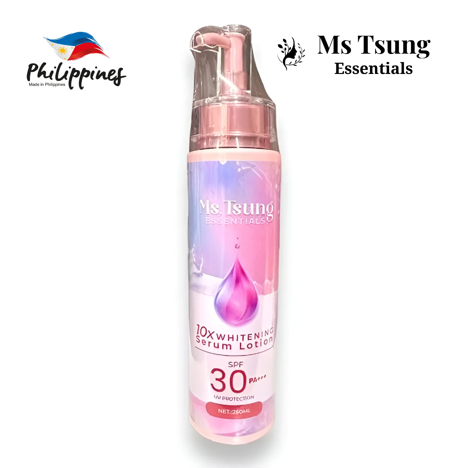 Ms.Tsung Essentials 10x Whitening Serum Lotion SPF30 PA+++ UV Protection – 250 ml - Image 2
