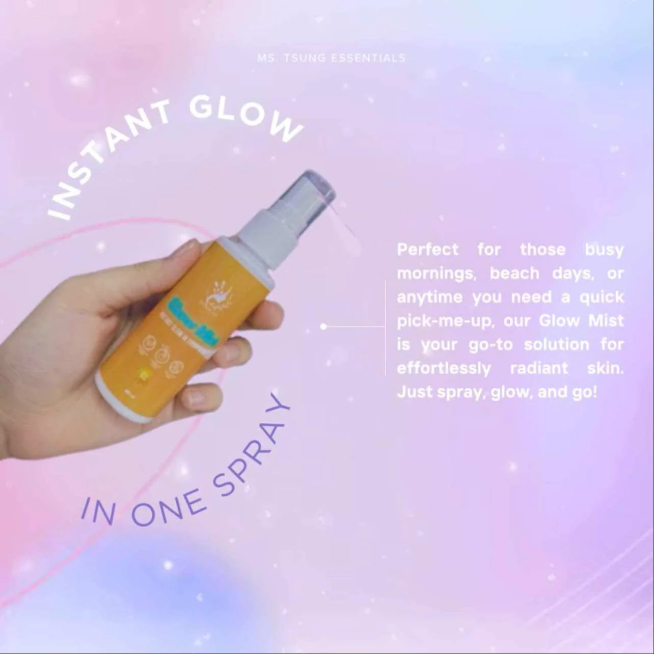 Ms. Tsung Essentials Glow Mist Sunscreen Spray SPF50 - 60ml - Image 2