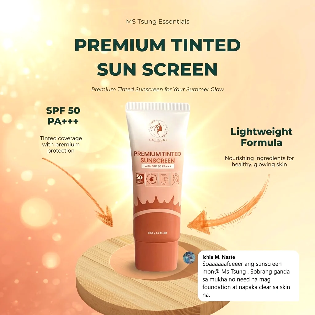 Ms. Tsung Essentials Premium Tinted Sunscreen SPF50 PA+++ (50g) - Image 3