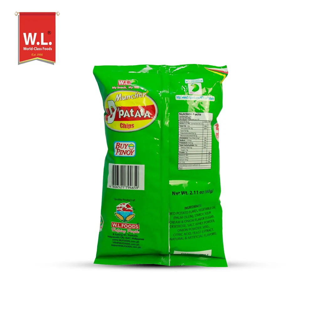 Muncher D'Patata Chips – Sour Cream & Onion Flavor (60g) - Image 4