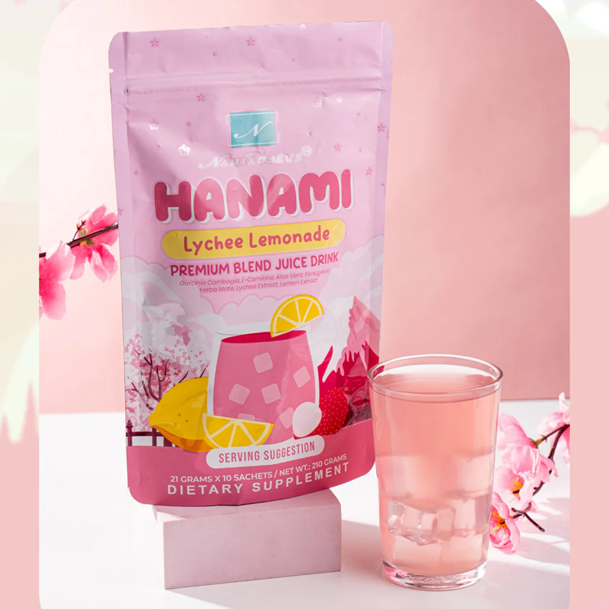Namiroseus Hanami Lychee Lemonade Juice Drink - 210g - Image 3