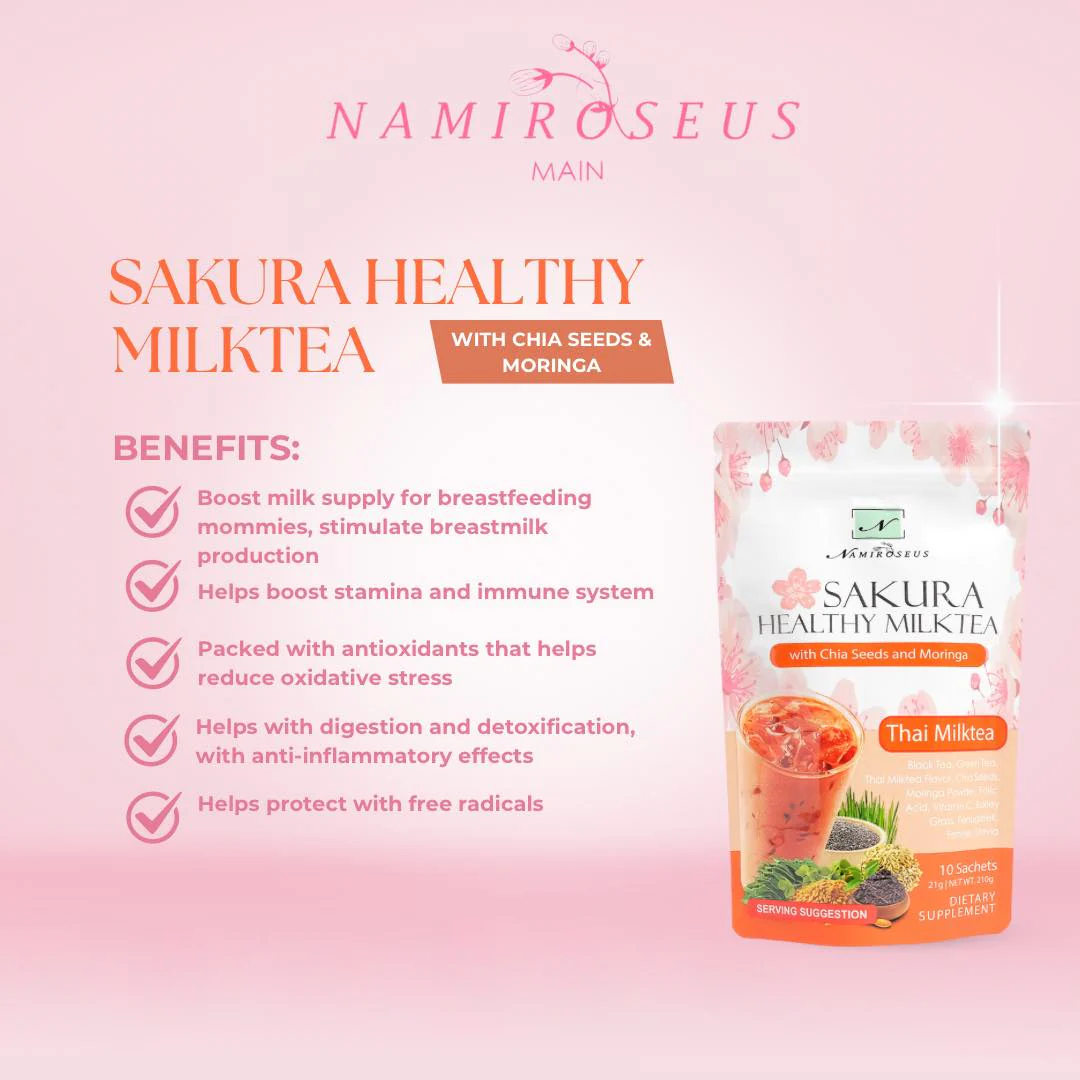 Namiroseus Sakura Healthy Milktea Thai Milktea - 210g - Image 3
