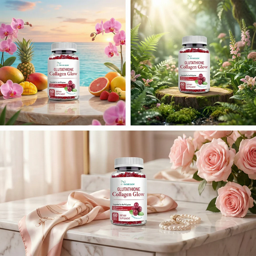 Nature Glow Glutathione Collagen Glow Cranberry Gummies – 3pcs Combo Pack (60 Gummies each) - Image 3