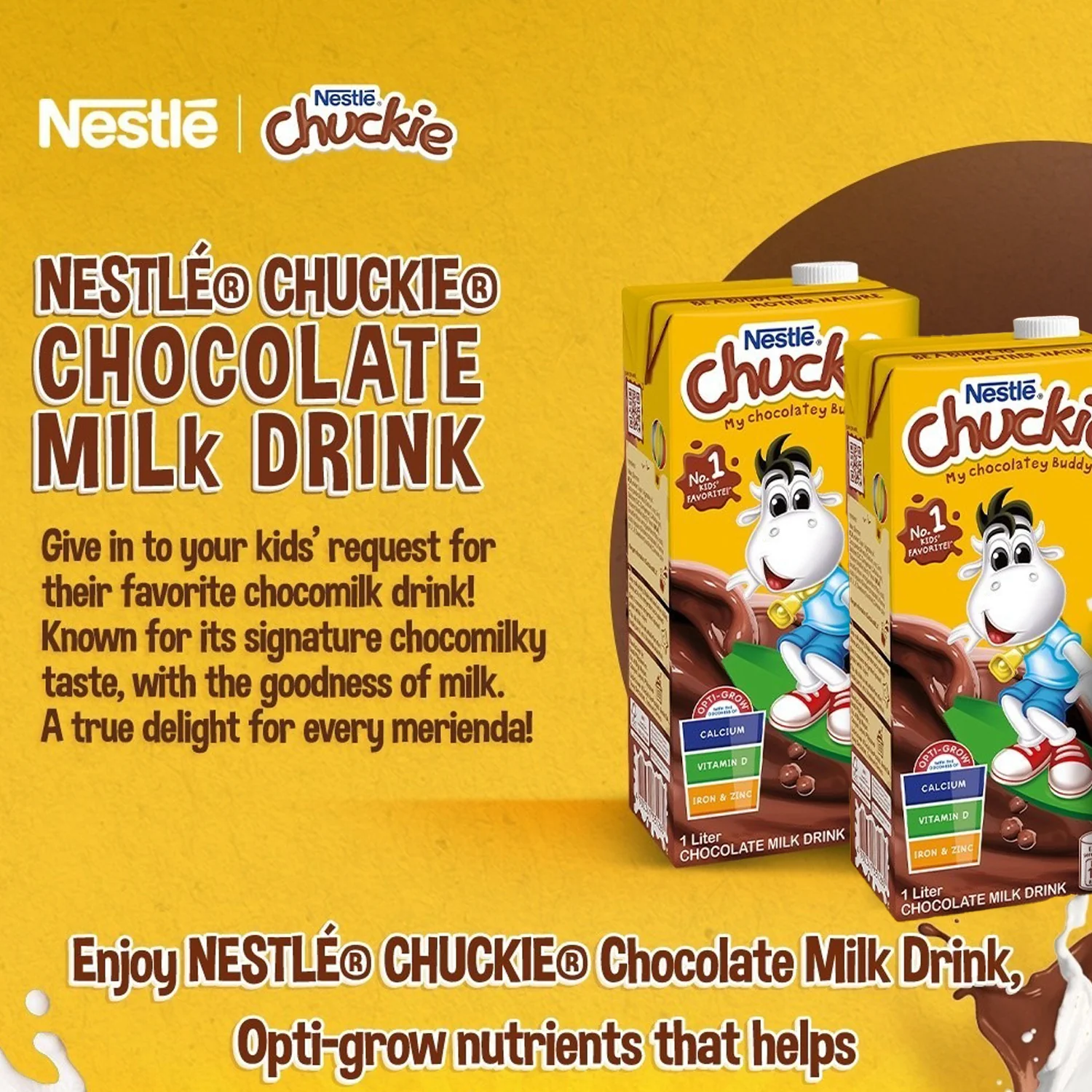 Nestlé Chuckie Chocolate Milk Drink – 1 Liter Tetra Pack - Image 3