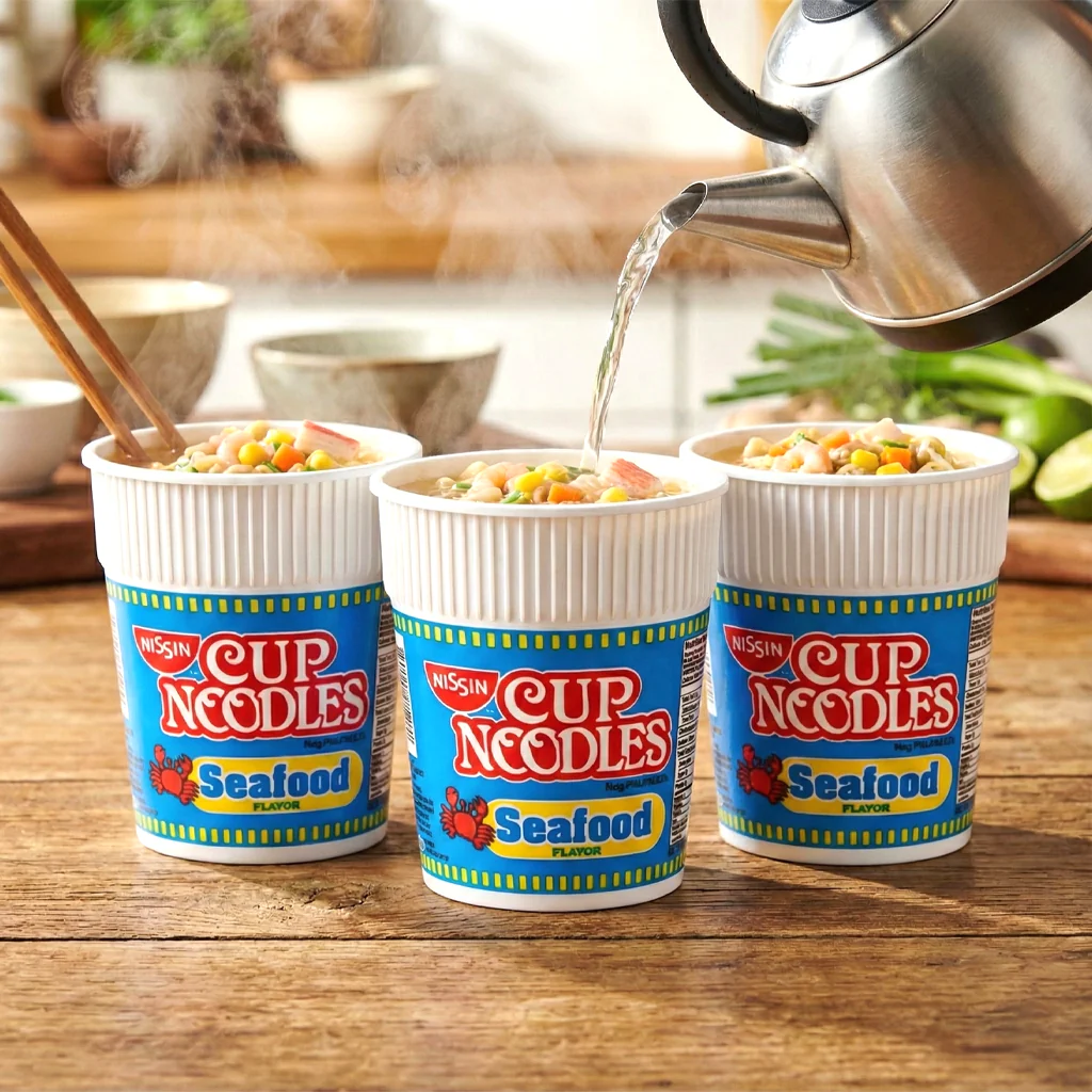 Nissin Cup Noodles Seafood Flavor - 60g ( 3PCS COMBO PACK) - Image 3