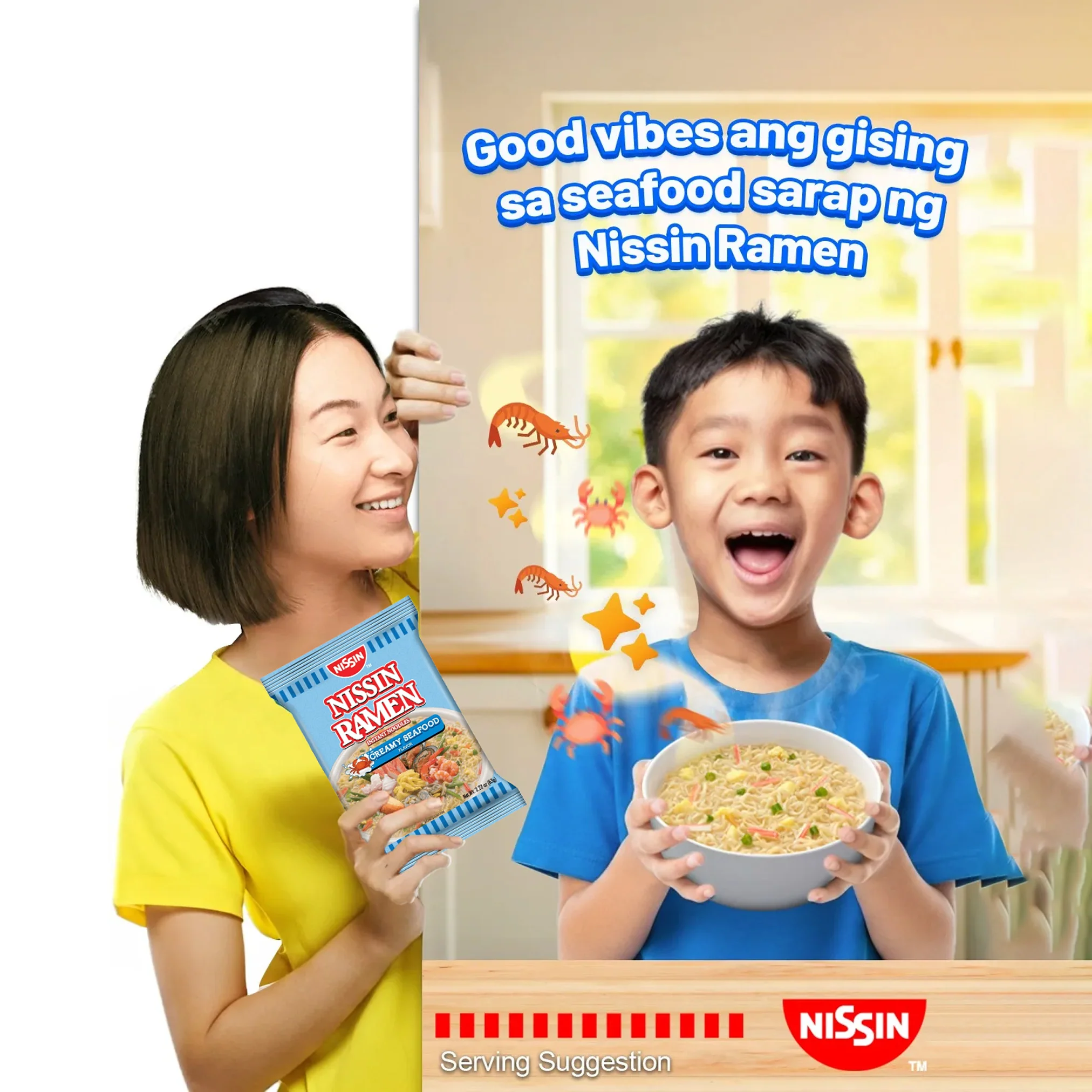 Nissin Ramen Instant Noodles Creamy Seafood - 63g - Image 2