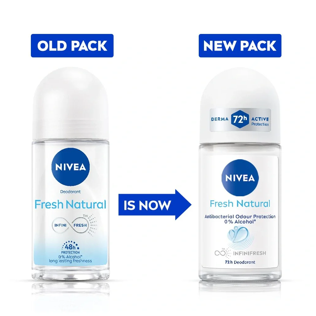 Nivea Fresh Natural Roll-On Deodorant (50ml) - Image 3