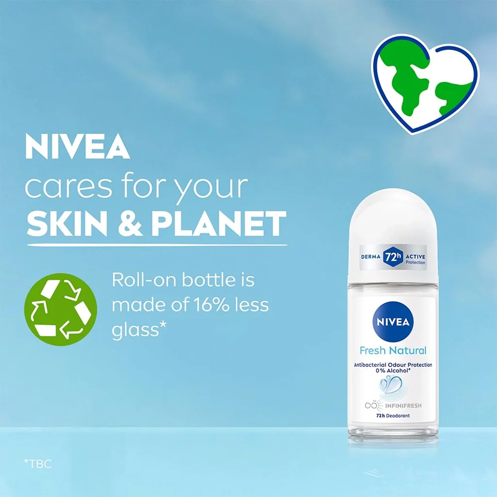 Nivea Fresh Natural Roll-On Deodorant (50ml) - Image 7