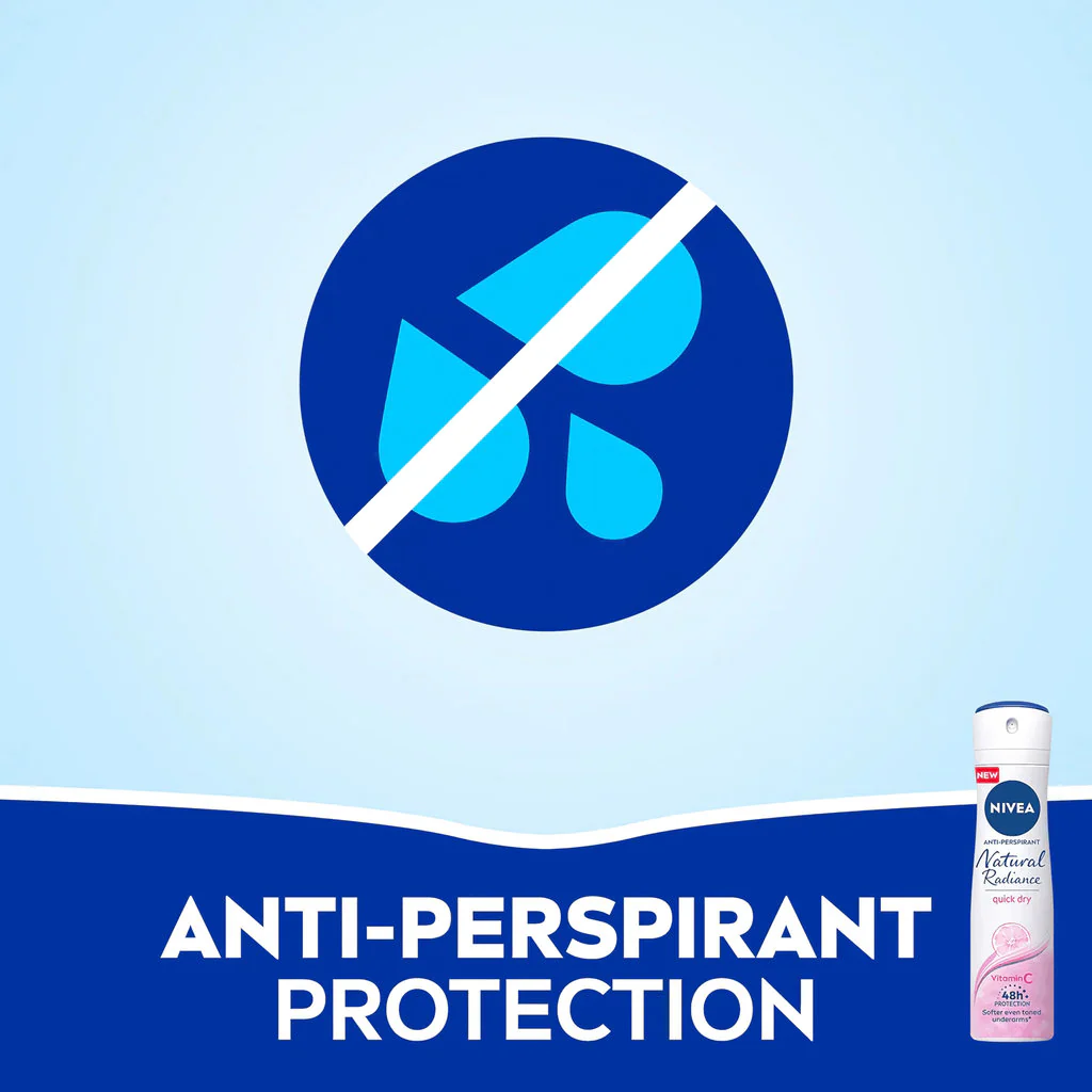 NIVEA Natural Radiance Antiperspirant Spray – 150ml - Image 4