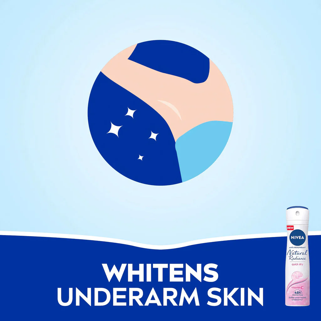 NIVEA Natural Radiance Antiperspirant Spray – 150ml - Image 5