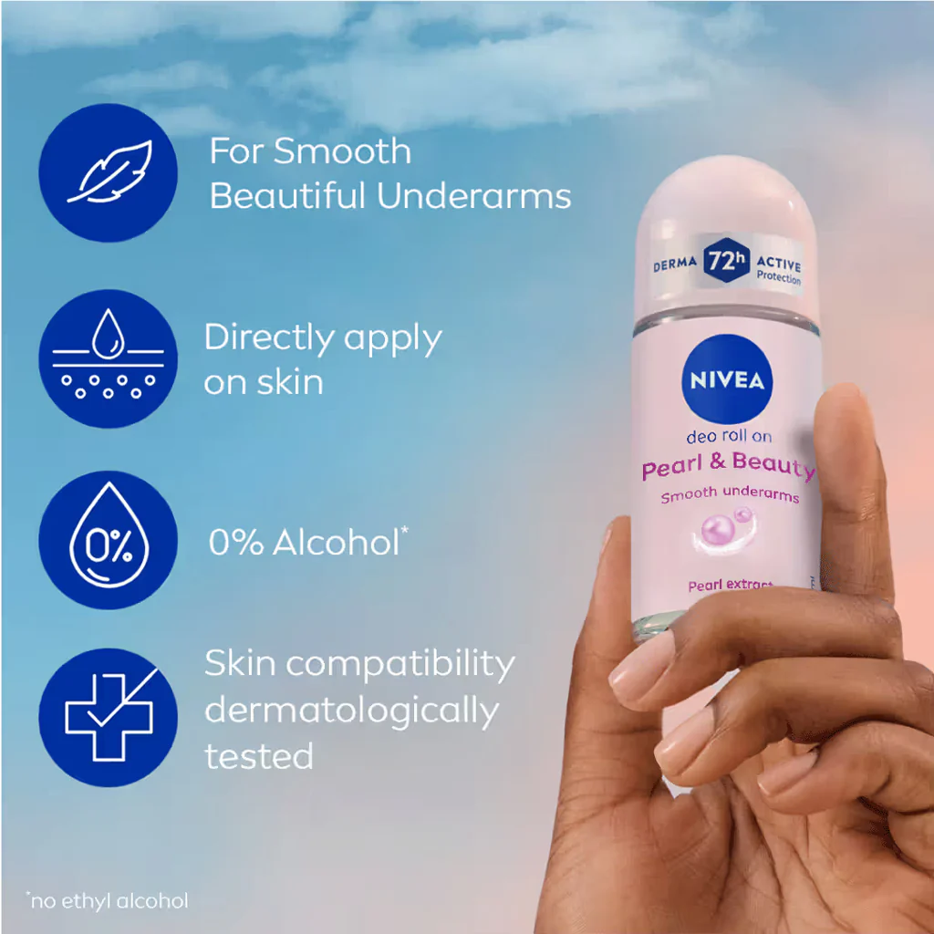 Nivea Roll On Pearl & Beauty With Avocado Oil - 50ml - Image 3