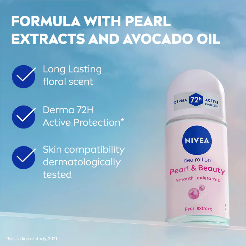 Nivea Roll On Pearl & Beauty With Avocado Oil - 50ml - Image 6